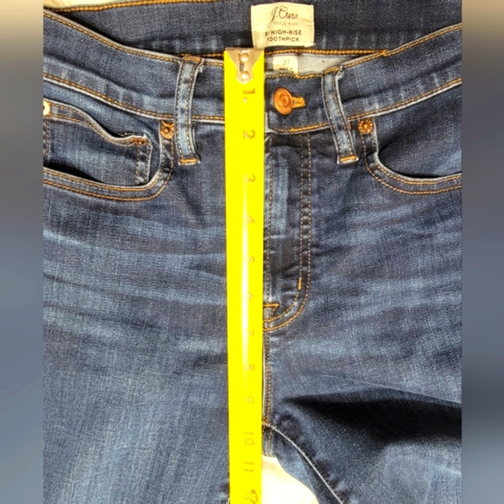 J.Crew 9" High-Rise Toothpick Jean in Point Lake Wash Women's Size 27 - Picture 8 of 12